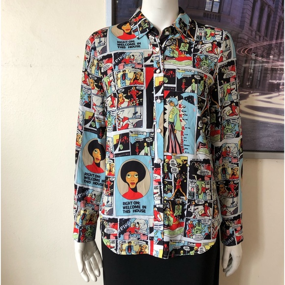 Behulastyle vintage buttoned up shirt - comics cartoon - Picture 4 of 17